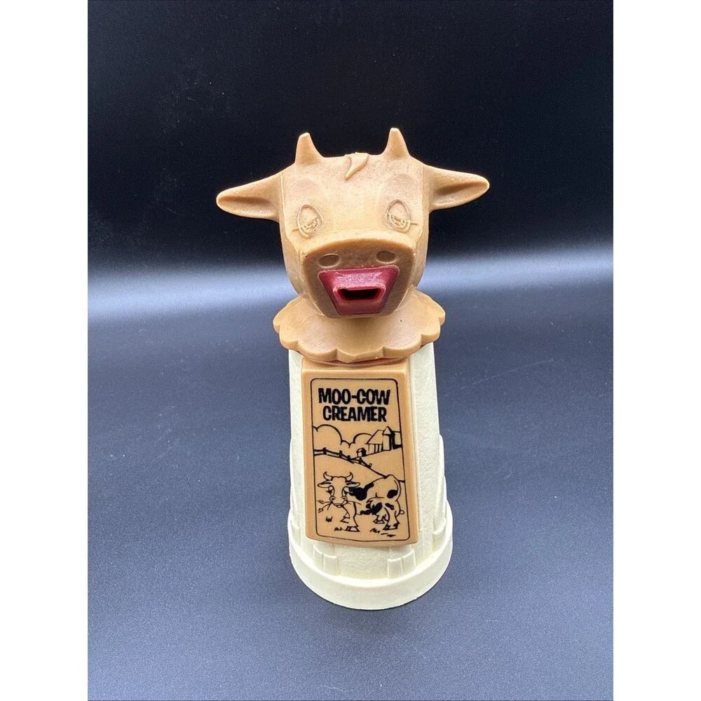 VTG Moo Cow Coffee Creamer Holder Dispenser Container Whirley Industries RARE !
